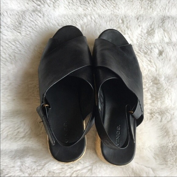 Vince Jesson Leather‎ Espadrille Platform Sandals - Picture 9 of 12